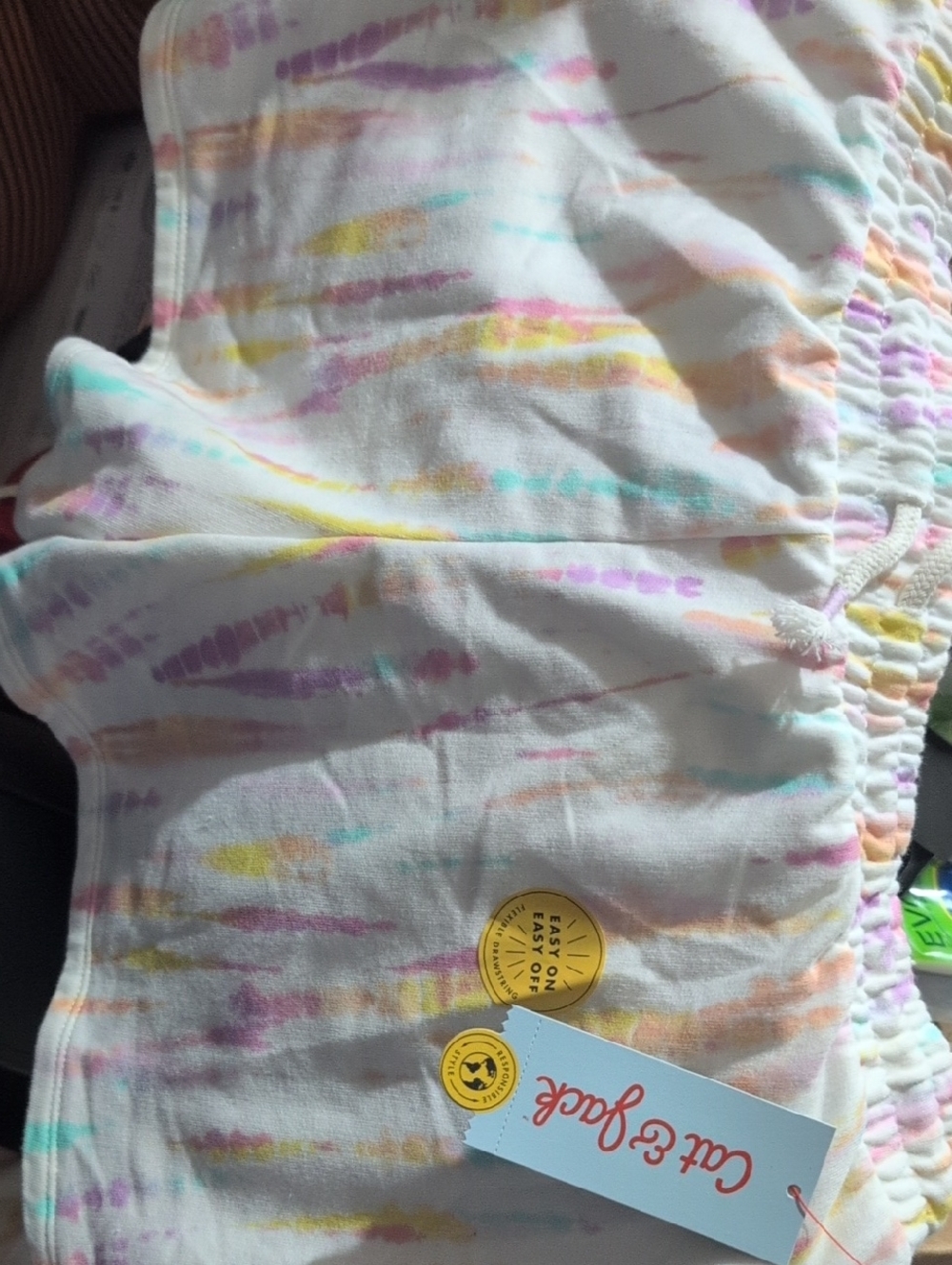 Pack Of #10 Cat & Jack White Shorts with Pastel Tie-Dye Streaks. (Resale Price)